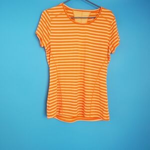 MPG Athletic Top Size Large Striped Orange Lightweight